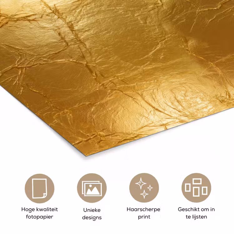 Poster - Bladgoud - Vintage - Textuur - Warm Goud — 5