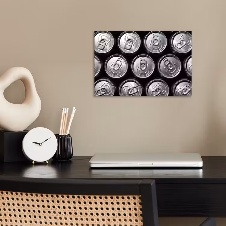 Poster - Blikjes - Aluminium - Patroon - Industrieel - Zilver — 2