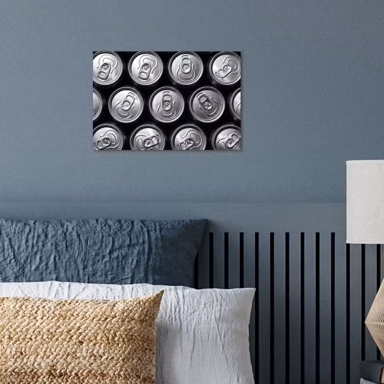 Poster - Blikjes - Aluminium - Patroon - Industrieel - Zilver — 3
