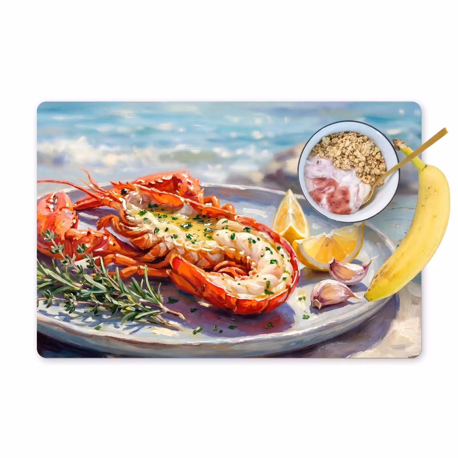 Placemat - 6 stuks - Eten - Zee - Kust - Modern - Blauw — 1