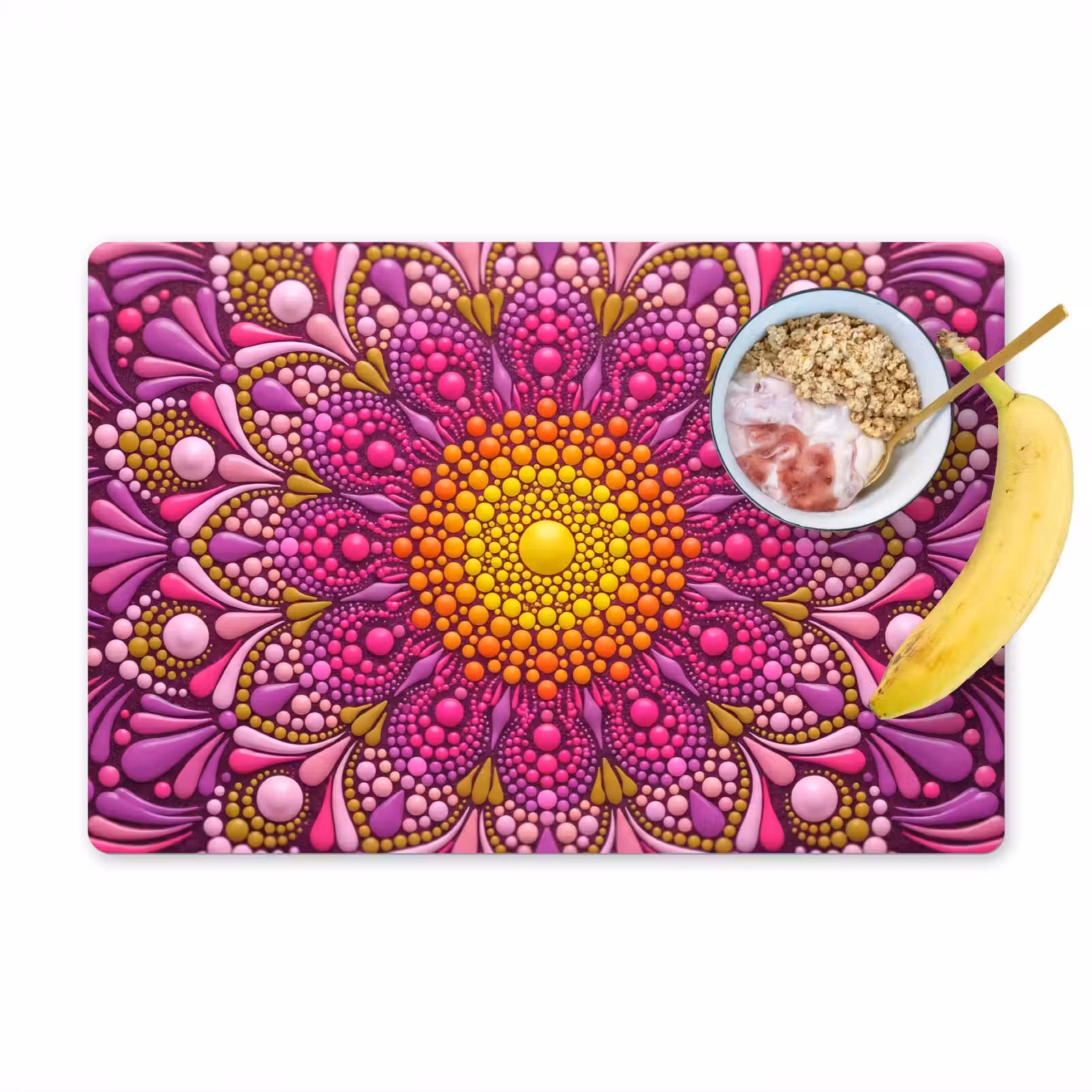 Placemat - 6 stuks - Patroon - Stippen - Abstract - Kleurrijk — 1