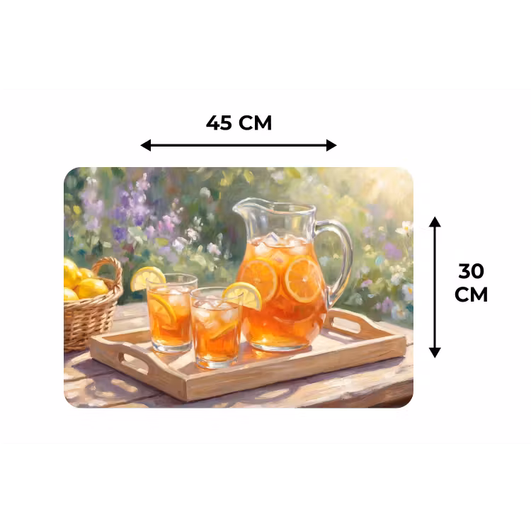 Placemat - 6 stuks - Drank - Citroen - Zomer - Tuin - Geel — 3