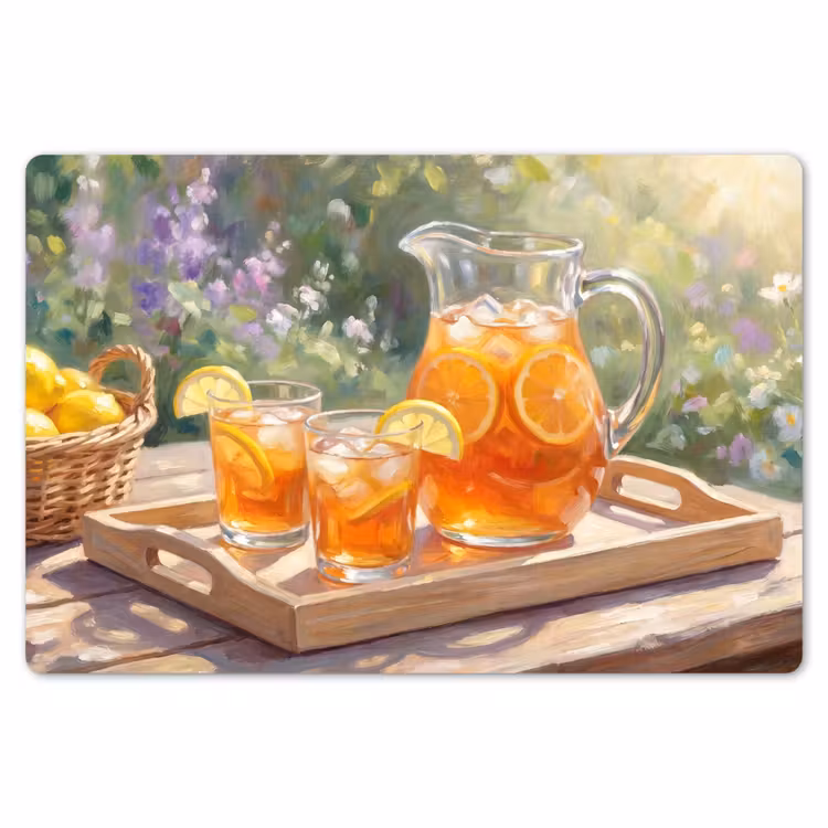 Placemat - 6 stuks - Drank - Citroen - Zomer - Tuin - Geel — 7