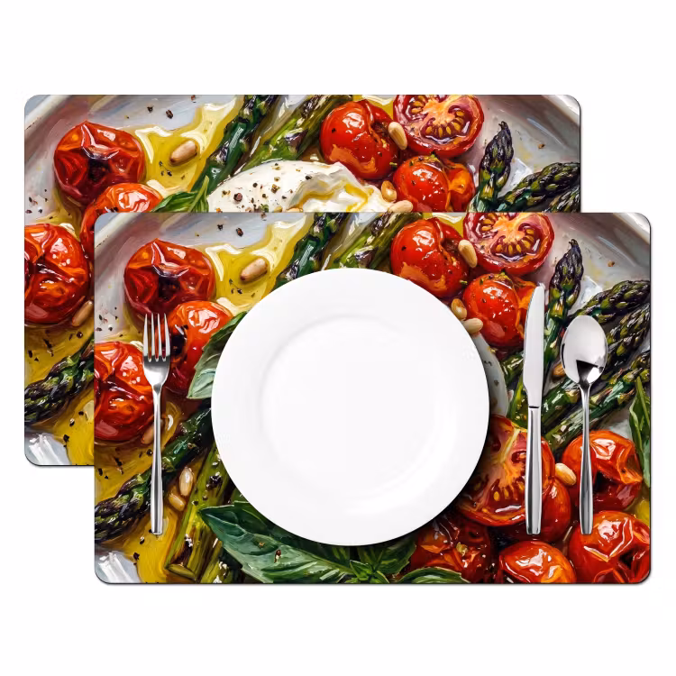 Placemat - 6 stuks - Eten - Groenten - Kaas - Modern - Vers — 2