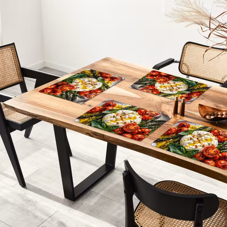 Placemat - 6 stuks - Eten - Groenten - Kaas - Modern - Vers — 5