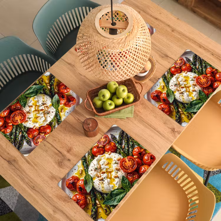 Placemat - 6 stuks - Eten - Groenten - Kaas - Modern - Vers — 6