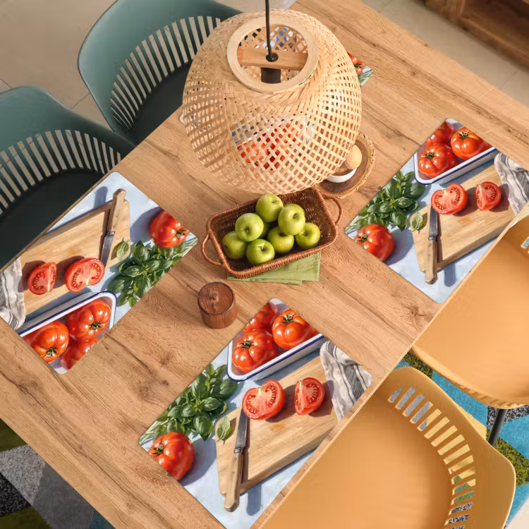 Placemat - 6 stuks - Eten - Keuken - Ingrediënten - Stillleven - Rood — 6
