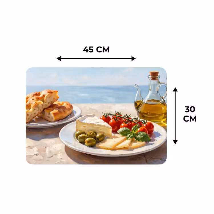Placemat - 6 stuks - Eten - Middellandse Zee - Natuur - Geschilderd — 3