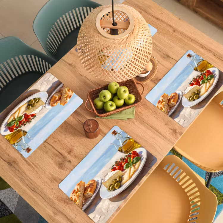 Placemat - 6 stuks - Eten - Middellandse Zee - Natuur - Geschilderd — 6