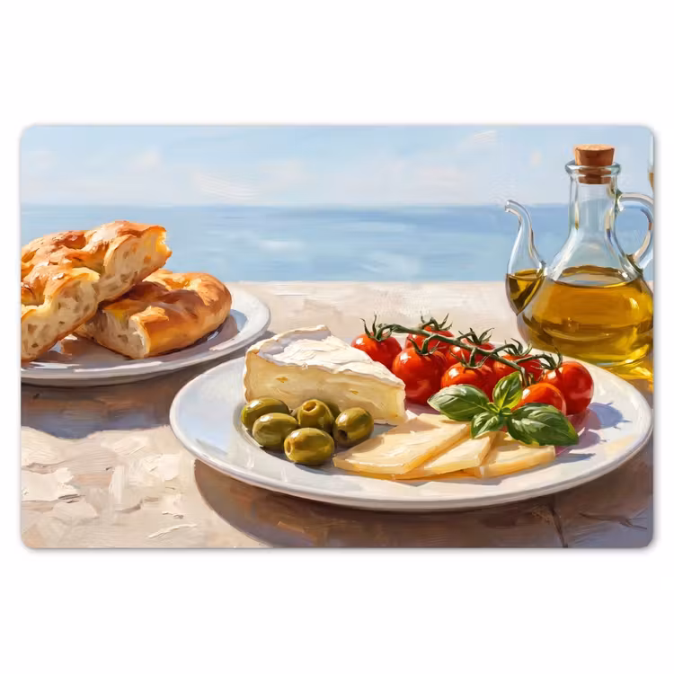 Placemat - 6 stuks - Eten - Middellandse Zee - Natuur - Geschilderd — 7