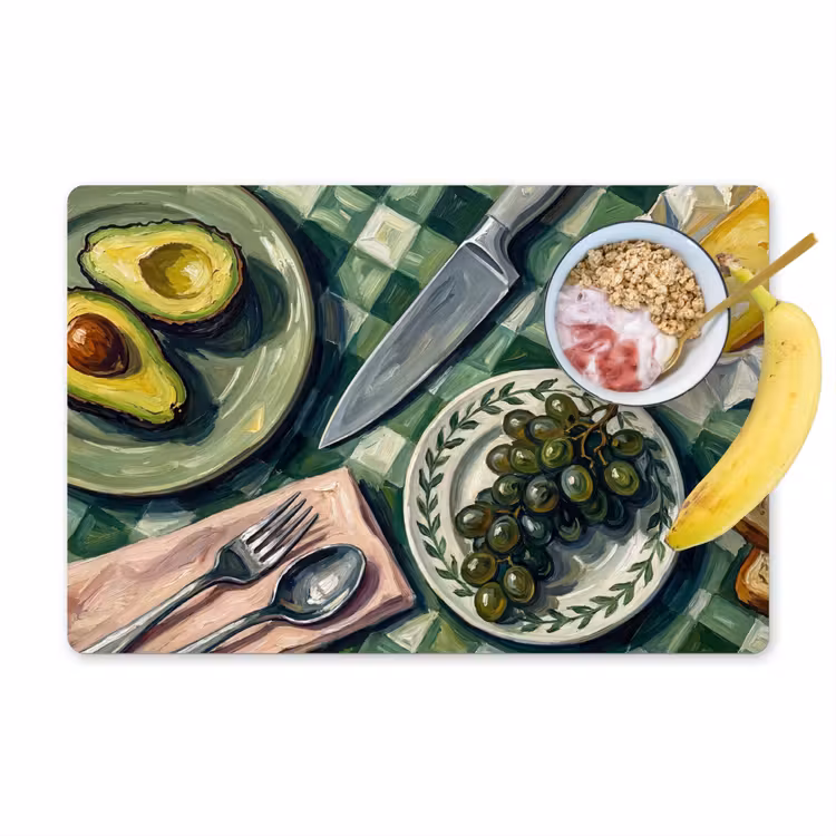 Placemat - 6 stuks - Eten - Ontbijt - Tafel - Modern - Groen — 1