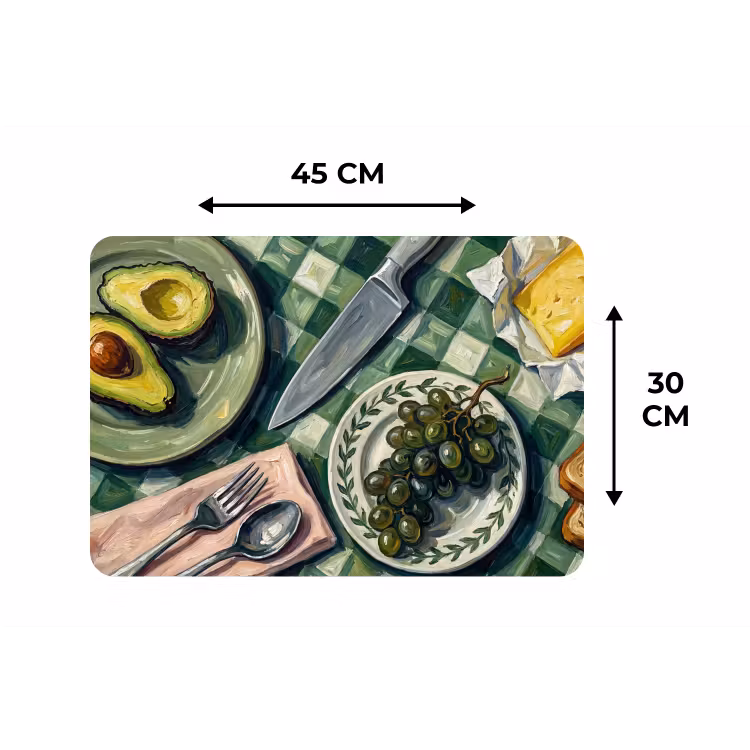 Placemat - 6 stuks - Eten - Ontbijt - Tafel - Modern - Groen — 3