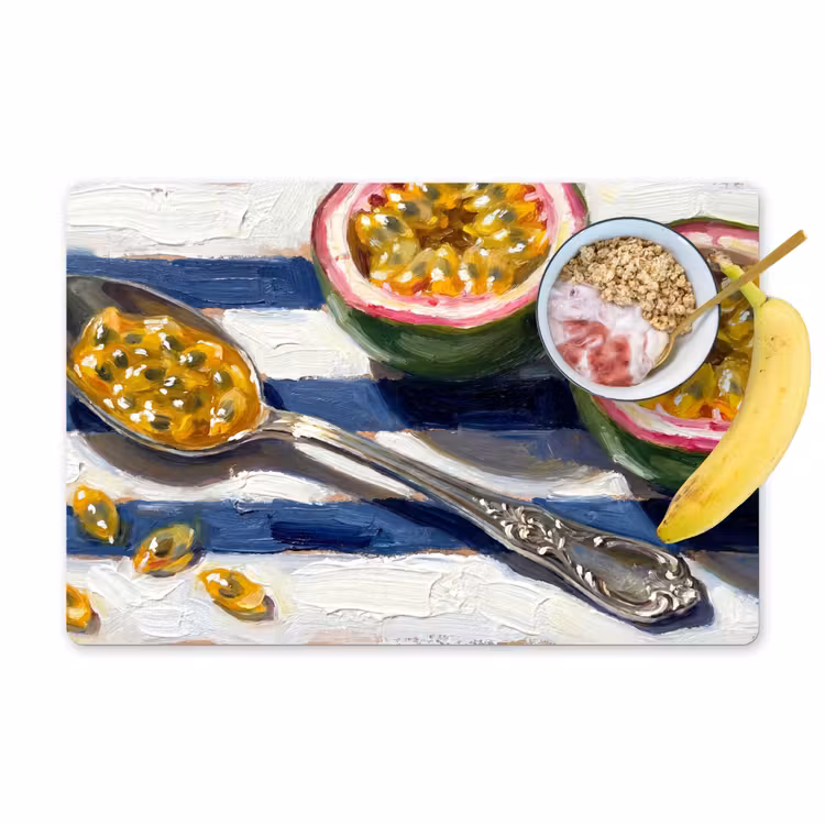 Placemat - 6 stuks - Eten - Passievrucht - Tropisch - Modern - Kleurrijk — 1