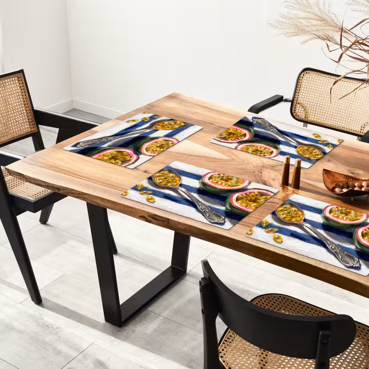 Placemat - 6 stuks - Eten - Passievrucht - Tropisch - Modern - Kleurrijk — 5