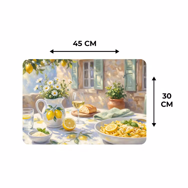 Placemat - 6 stuks - Eten - Terras - Zomer - Geschilderd - Geel — 3