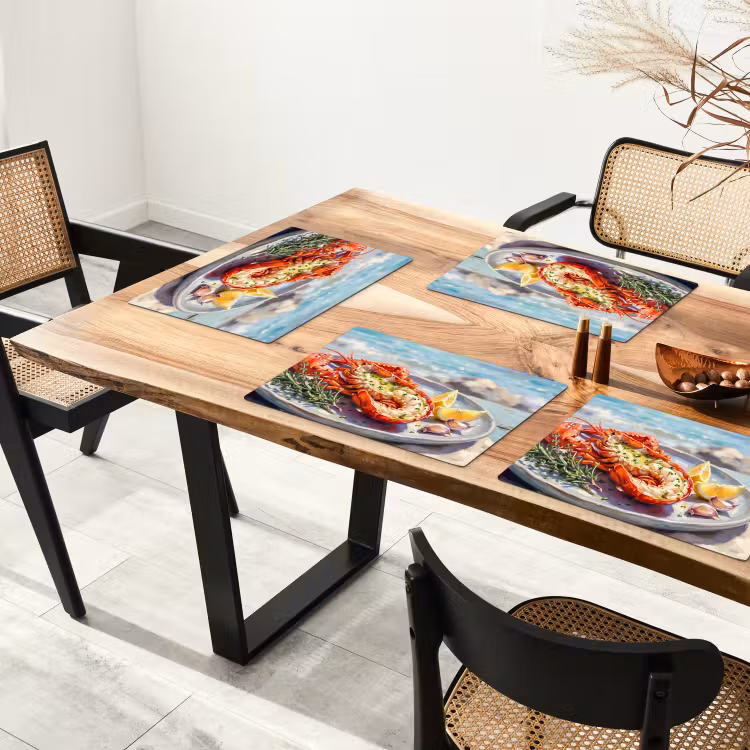 Placemat - 6 stuks - Eten - Zee - Kust - Modern - Blauw — 5