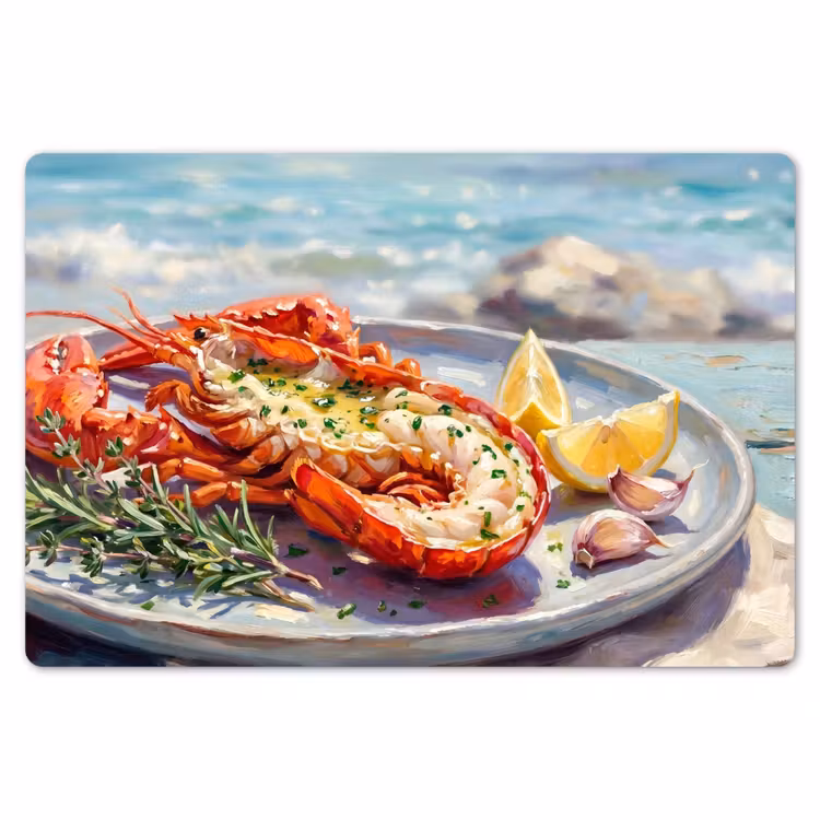 Placemat - 6 stuks - Eten - Zee - Kust - Modern - Blauw — 7