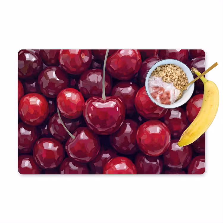 Placemat - 6 stuks - Fruit - Kersen - Eten - Modern - Rood — 1