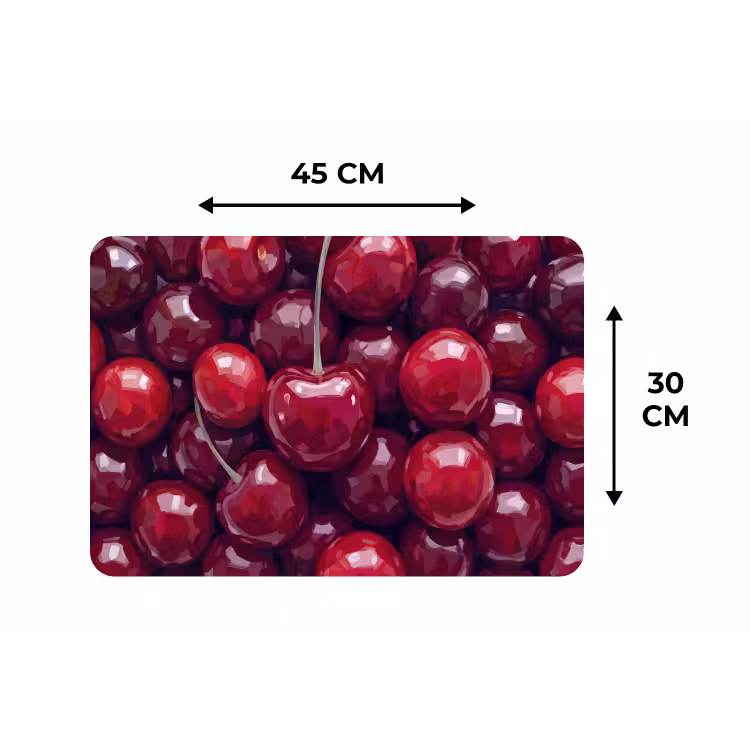 Placemat - 6 stuks - Fruit - Kersen - Eten - Modern - Rood — 3