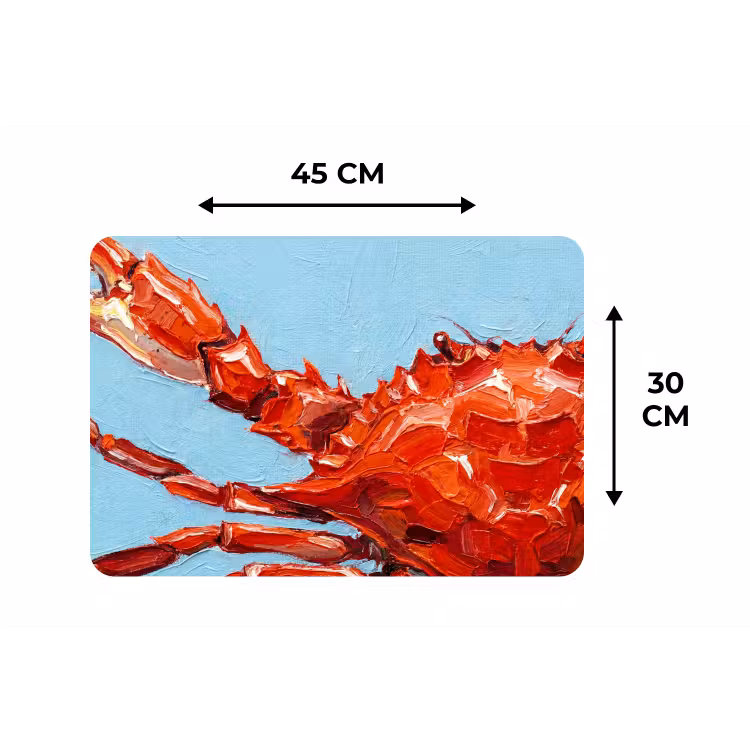 Placemat - 6 stuks - Krab - Zee - Dieren - Abstract - Rood — 3