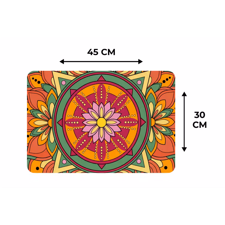 Placemat - 6 stuks - Mandala - Bloemen - Abstract - Kleurrijk — 3