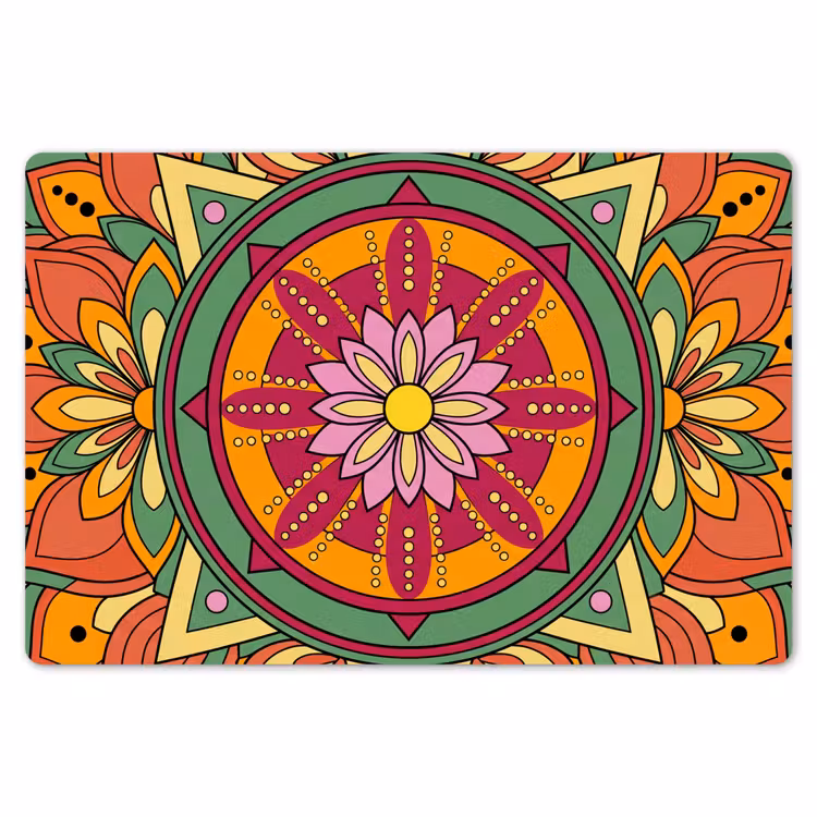 Placemat - 6 stuks - Mandala - Bloemen - Abstract - Kleurrijk — 7