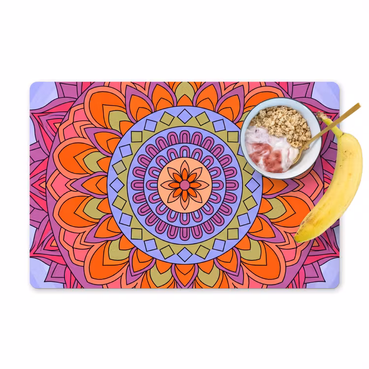 Placemat - 6 stuks - Mandala - Cirkel - Abstract - Kleurrijk - Patroon — 1