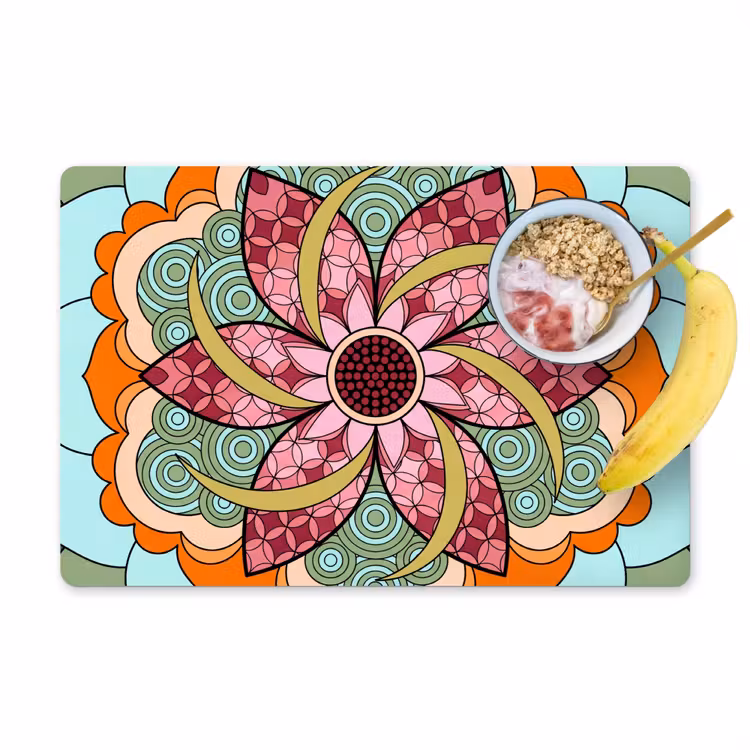 Placemat - 6 stuks - Mandala - Geometrisch - Kunst - Decoratief - Kleurrijk — 1