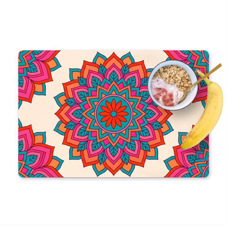 Placemat - 6 stuks - Mandala - Patroon - Abstract - Kleurrijk - Modern — 1