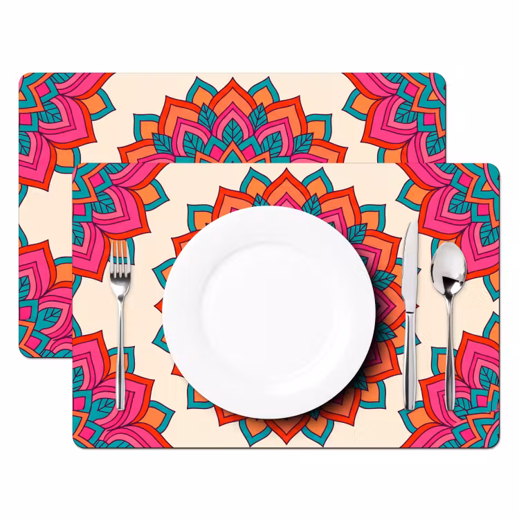 Placemat - 6 stuks - Mandala - Patroon - Abstract - Kleurrijk - Modern — 2