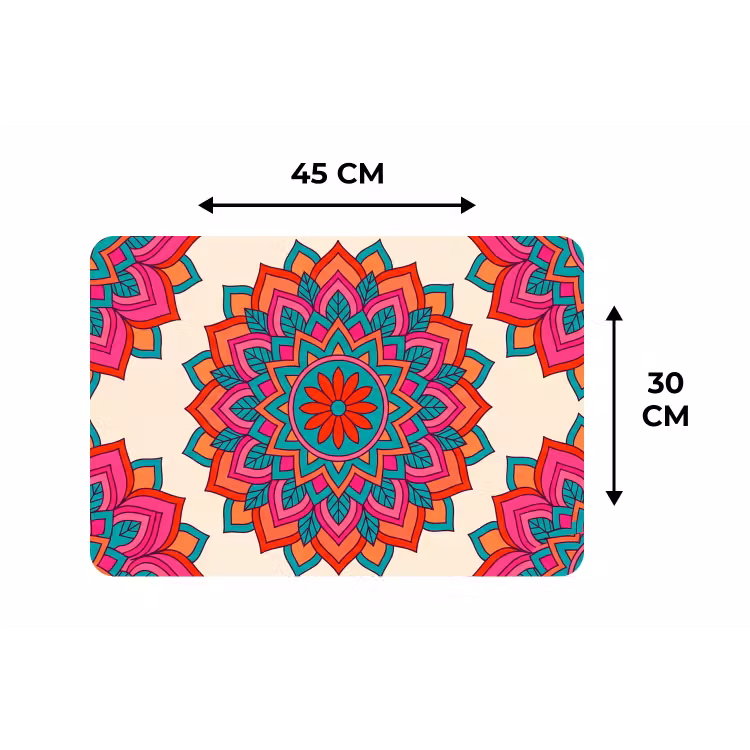 Placemat - 6 stuks - Mandala - Patroon - Abstract - Kleurrijk - Modern — 3