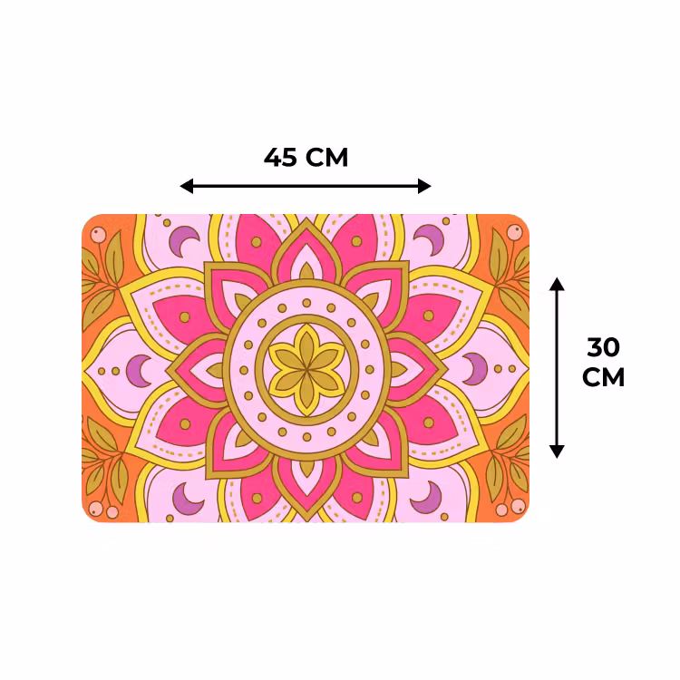 Placemat - 6 stuks - Patroon - Bloemmotief - Decoratie - Abstract - Roze — 3