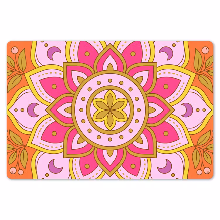 Placemat - 6 stuks - Patroon - Bloemmotief - Decoratie - Abstract - Roze — 7