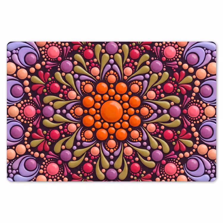 Placemat - 6 stuks - Patroon - Stippen - Abstract - Modern - Kleurrijk — 7