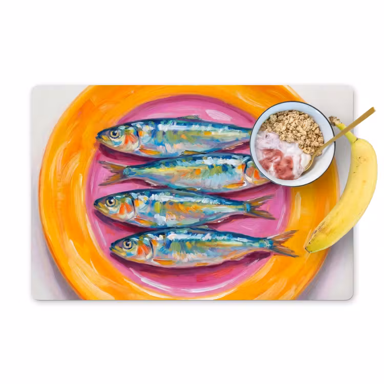 Placemat - 6 stuks - Vis - Vier - Eten - Modern - Kleurrijk — 1