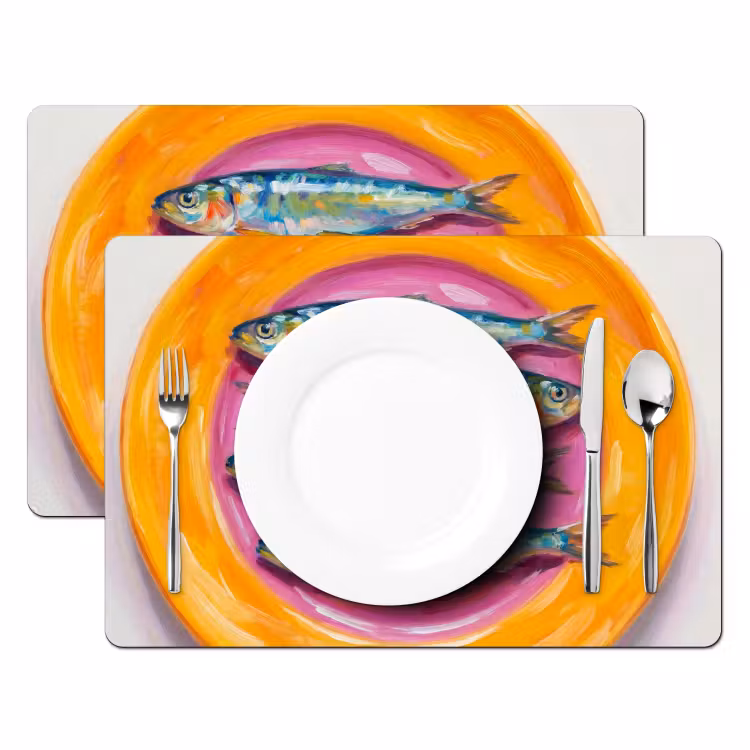 Placemat - 6 stuks - Vis - Vier - Eten - Modern - Kleurrijk — 2