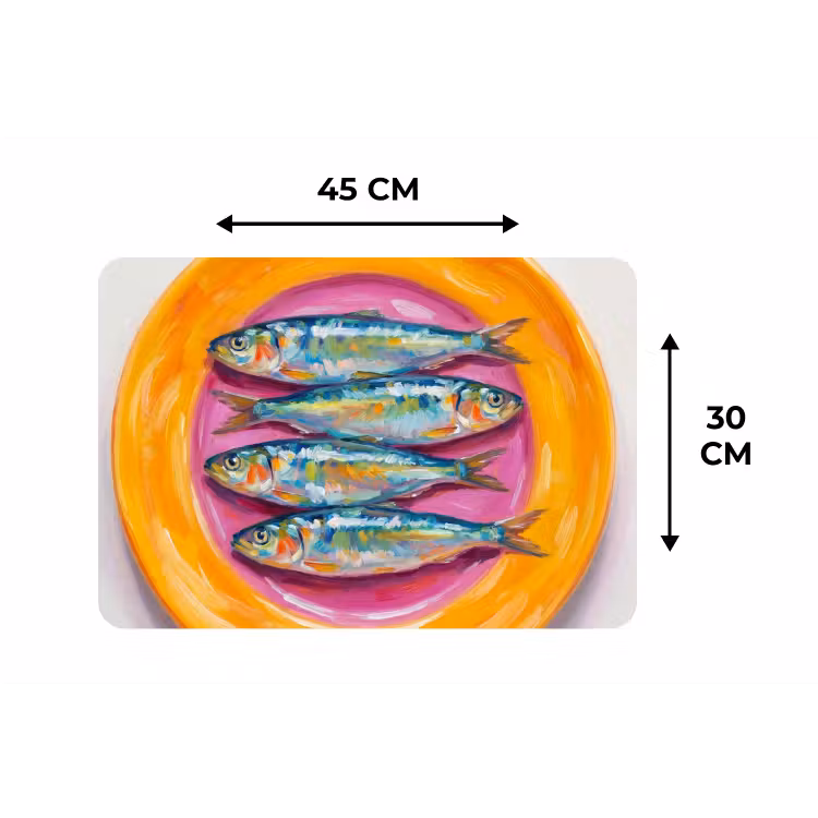 Placemat - 6 stuks - Vis - Vier - Eten - Modern - Kleurrijk — 3