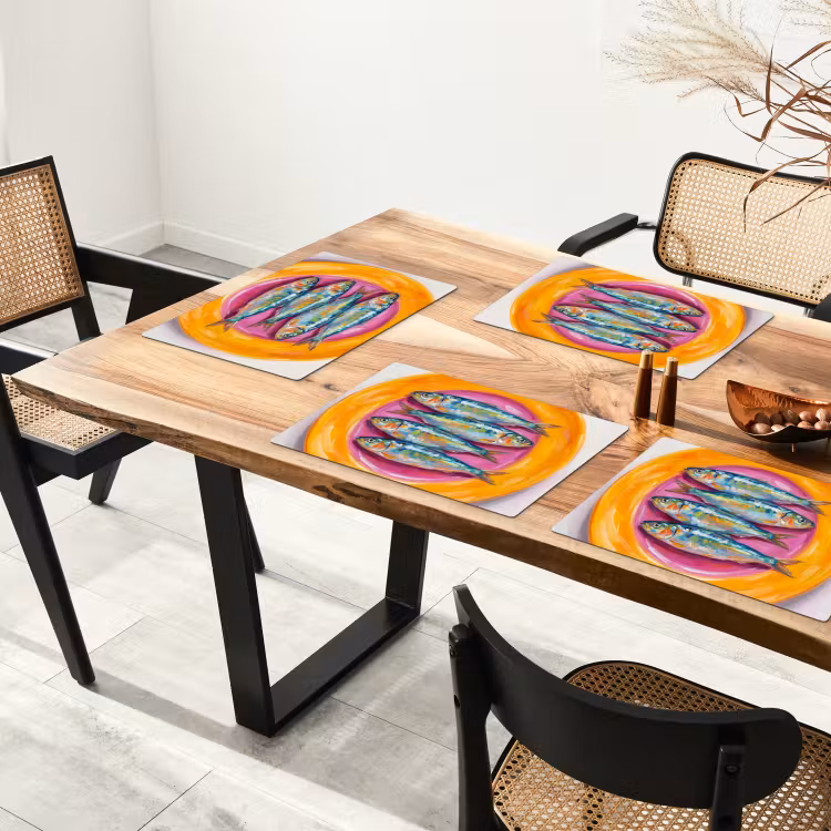 Placemat - 6 stuks - Vis - Vier - Eten - Modern - Kleurrijk — 5