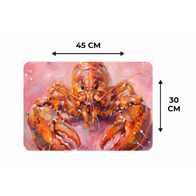Placemat - 6 stuks - Zeeleven - Kreeft - Spatters - Abstract - Roze — 3