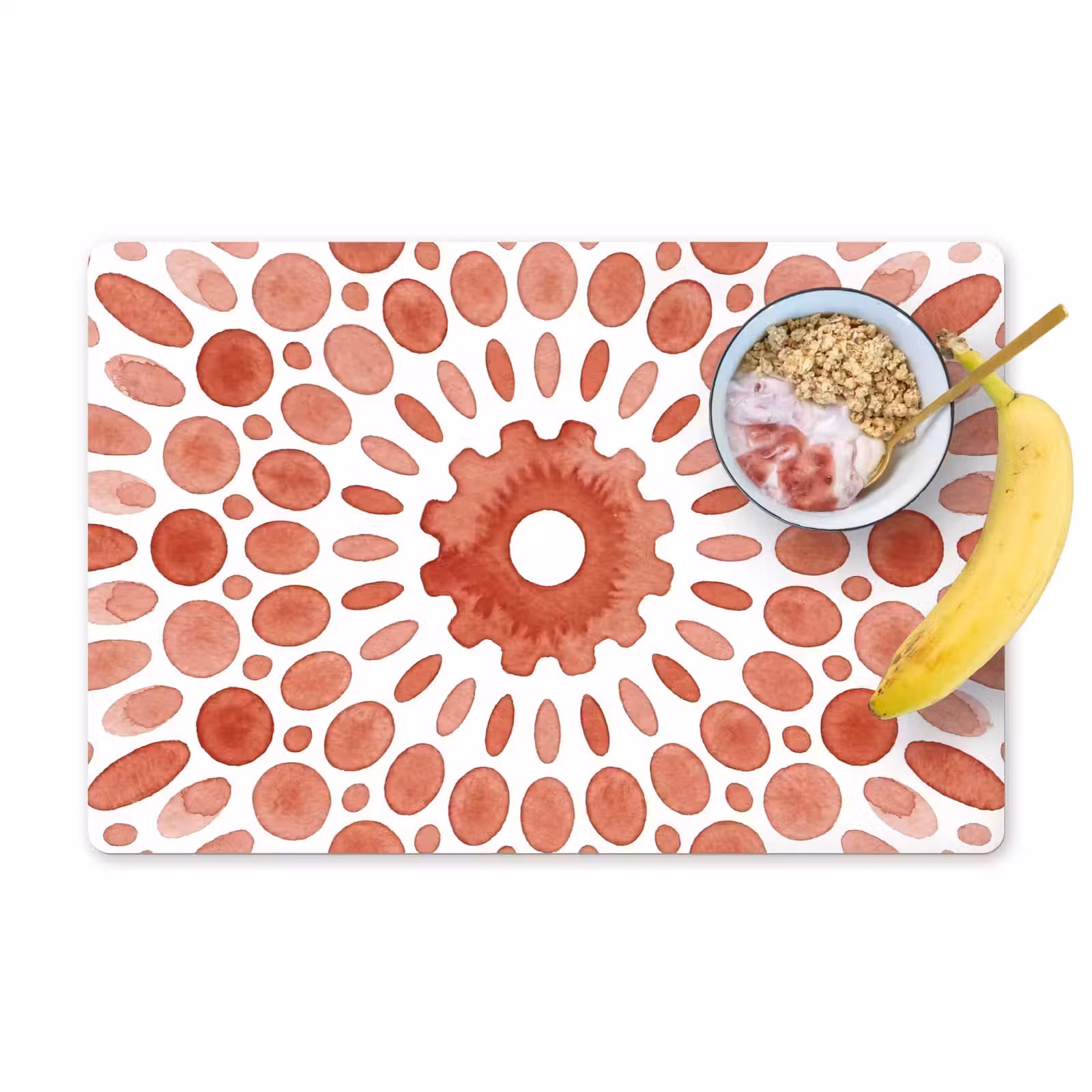 Placemat - 6 stuks - Patroon - Cirkels - Abstract - Modern - Rood — 1