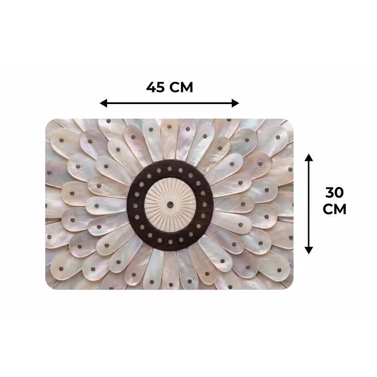 Placemat - 6 stuks - Parelmoer - Patroon - Decoratie - Ambacht - Wit — 3