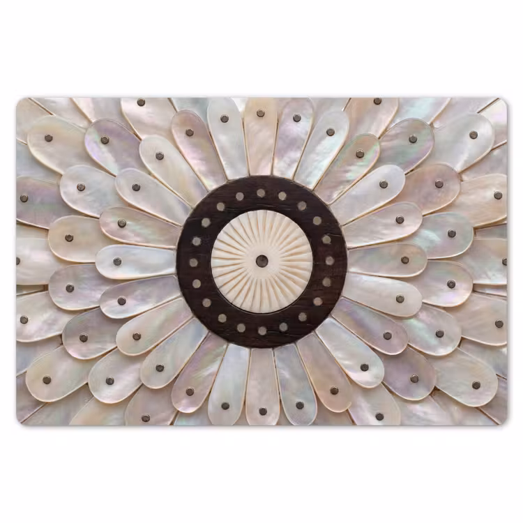Placemat - 6 stuks - Parelmoer - Patroon - Decoratie - Ambacht - Wit — 7