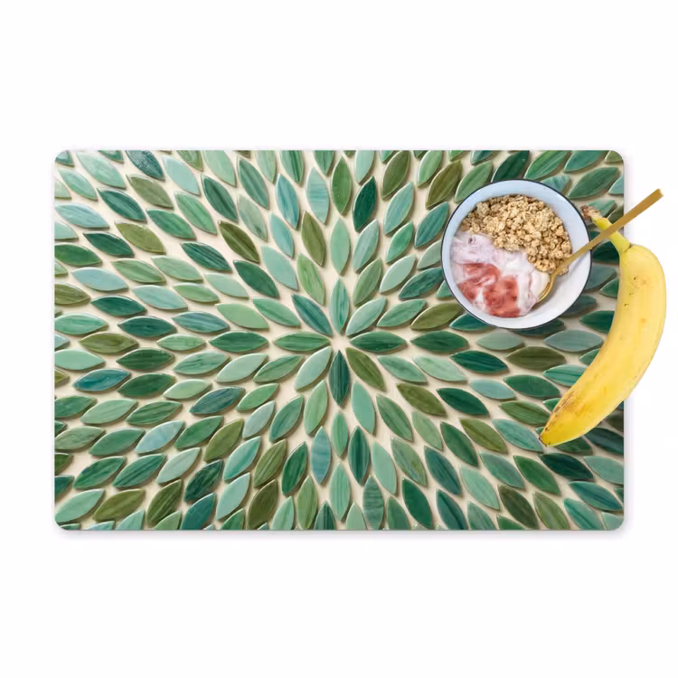Placemat - 6 stuks - Patroon - Blad - Groen - Abstract — 1