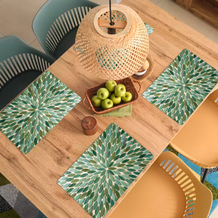 Placemat - 6 stuks - Patroon - Blad - Groen - Abstract — 6