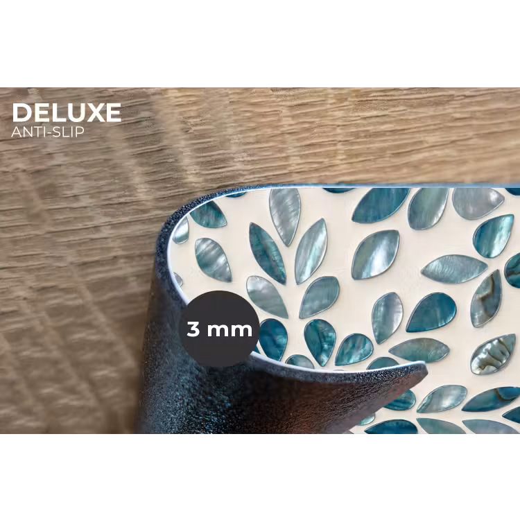 Placemat - 6 stuks - Patroon - Bladeren - Abstract - Modern - Turquoise — 4