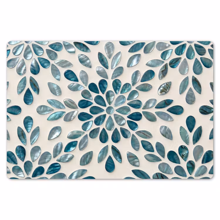 Placemat - 6 stuks - Patroon - Bladeren - Abstract - Modern - Turquoise — 7