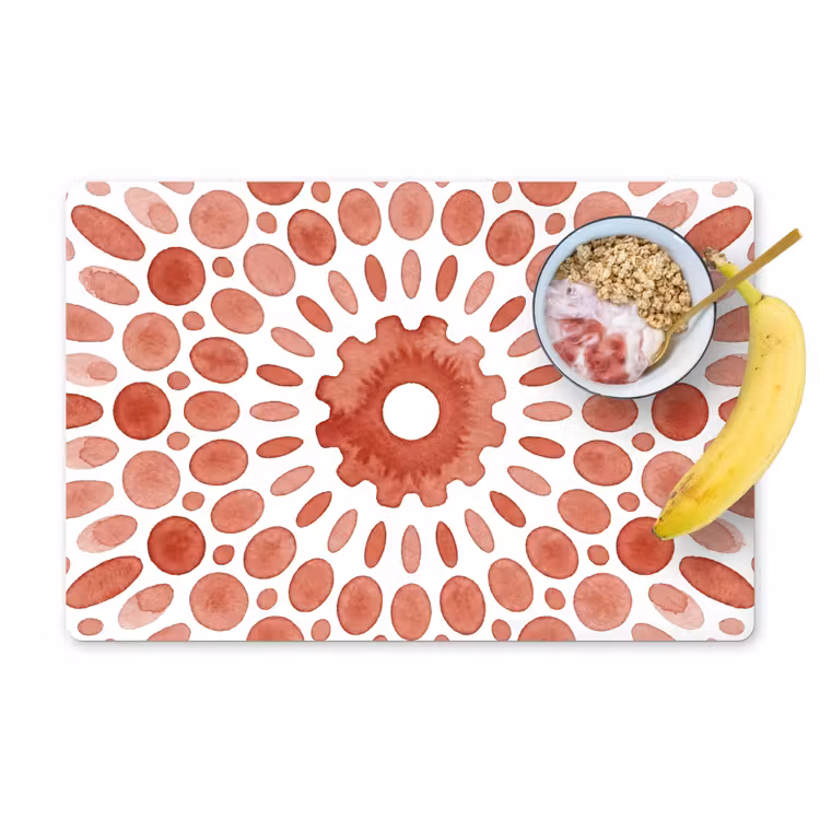 Placemat - 6 stuks - Patroon - Cirkels - Abstract - Modern - Rood — 1
