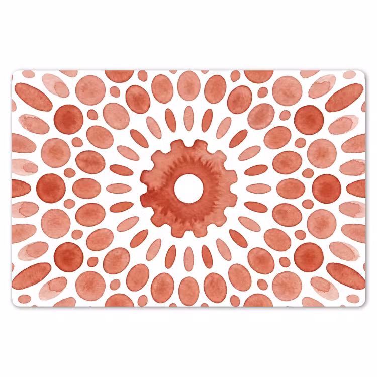 Placemat - 6 stuks - Patroon - Cirkels - Abstract - Modern - Rood — 7