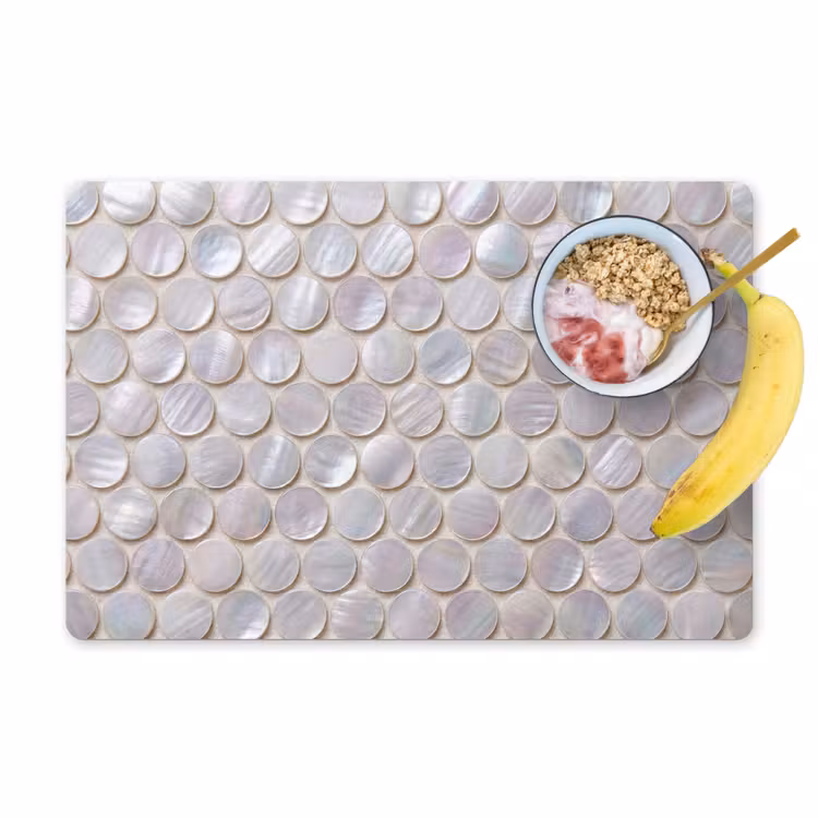 Placemat - 6 stuks - Patroon - Cirkels - Abstract - Modern - Wit — 1