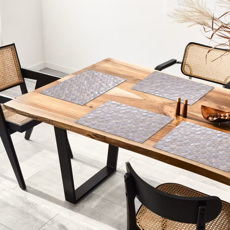 Placemat - 6 stuks - Patroon - Cirkels - Abstract - Modern - Wit — 5
